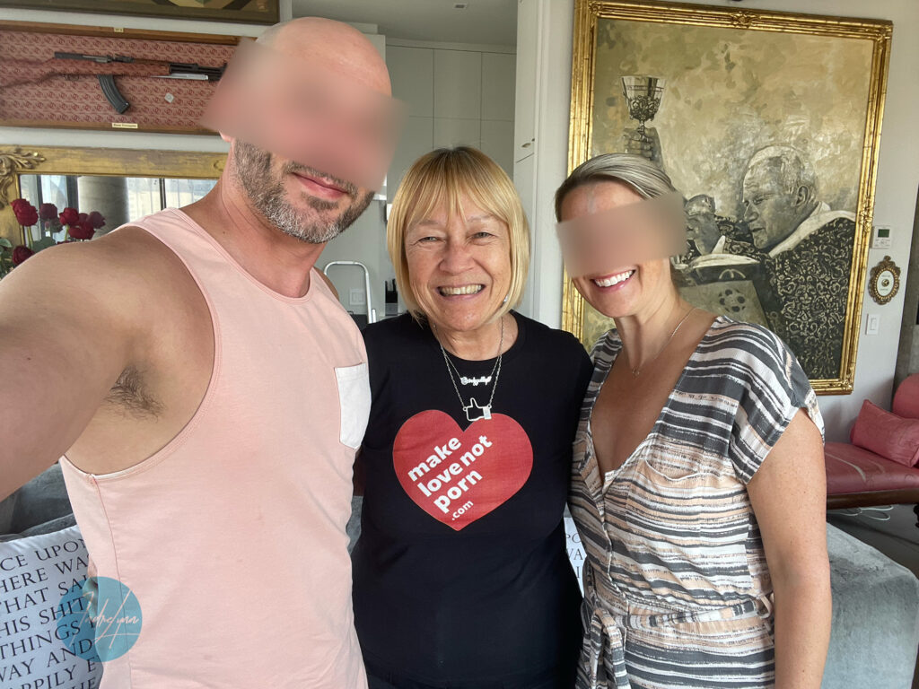 Andre and Lynn in New York City visiting their inspiration Cindy Gallop at her home.
